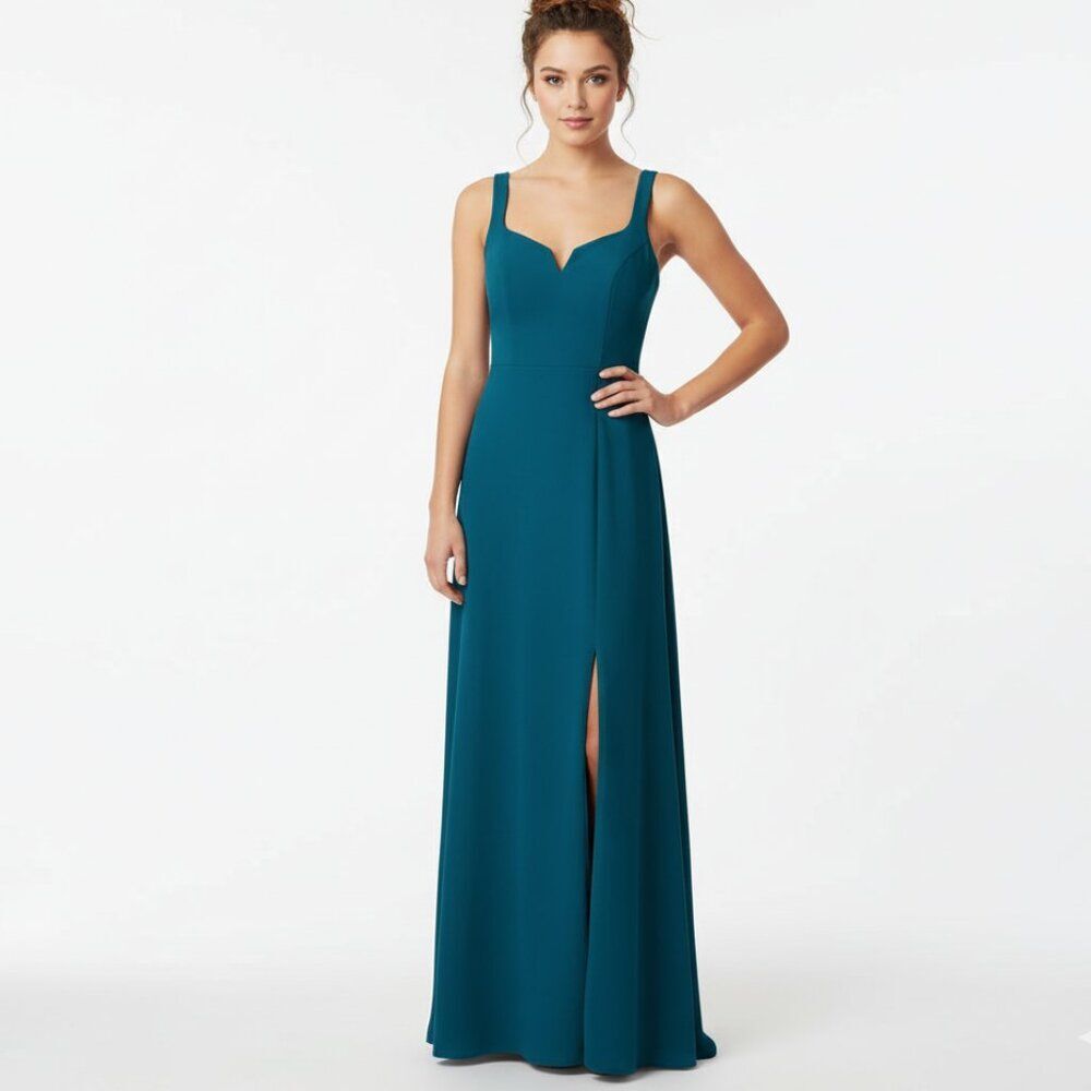 NWT Likely Dress Constance Gown Full Length Formal Flawed Mermaid Teal Blue sz 2